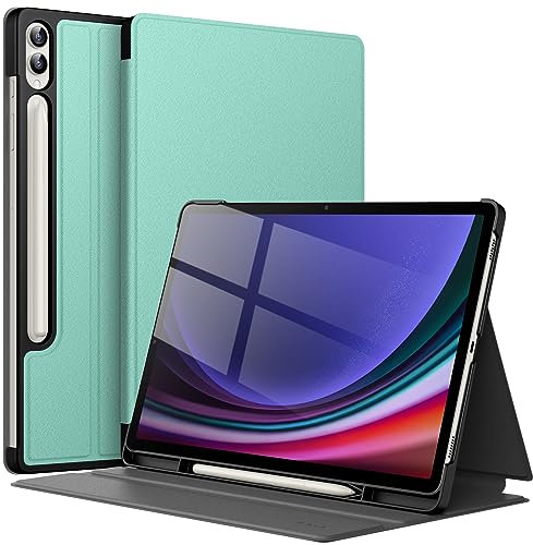 JETech Hülle für Samsung Galaxy Tab S10 Plus/Tab S9 Plus 12.4 Zoll mit S Pen Halter, Schlank Folio Ständer Tablet Schutzhülle, Multi-Winkel Ansehen (Grün)
