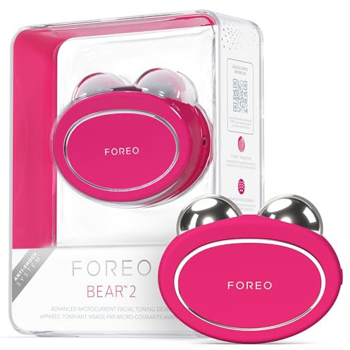 FOREO BEAR 2 Gesichtsmassagegerät mit Mikrostrom für Face Lifting & Toning - Anti Aging Gerät - Strafft & Festigt - Nicht-invasives Tool -Fuchsia