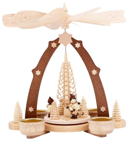 SCHENK HOLZKUNST Klassik Teelichtpyramide Winterkinder