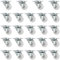 YUENPUN 24 PCS 1 Inch White Swivel Castor, Furniture Caster Wheels, Small With 360 Degree Top Plate, 25mm Heavy Duty for Cart Chair Table