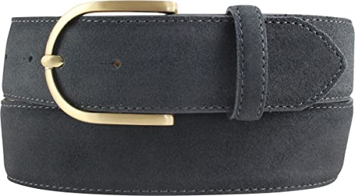 BELTINGER Damen-Gürtel aus Veloursleder 4 cm | Velour-Gürtel für Damen 40mm | Wildleder-Gürtel 4cm mit goldener Gürtelschnalle