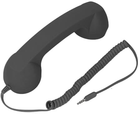 Retro Phone Handset, 3.5mm Universal Retro Vintage Telephone Handset, Cell Phone Receiver Mic Microphone Speaker, Radiation Proof Receivers Classic Mobile Phone Handset for Phone