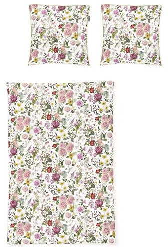 Irisette Mako-Satin Bettwäsche Glamour Mariestad weiß 1 Bettbezug 135 x 200 cm + 1 Kissenbezug 80 x 80 cm