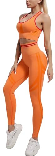 dohomiryo Racerback Sport Set Damen 2 Teiliges Sport BH + Leggings Fitness | dohomiryo Sport Set Damen 2 Teiliges Nahtlose Outfit Traingsanzug Jogginganzug Sport Bra und Leggings Outfit Yoga Fitness