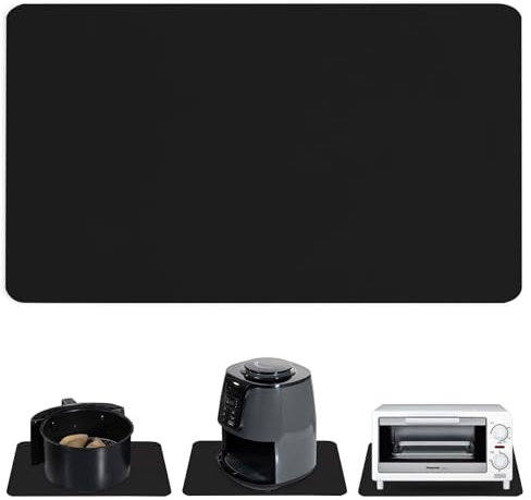 Plliocse Silicone Mat for Kitchen Worktop Protector, Extra Large 23.6''x15.7'' Resin Moulds Silicone Place Mats for Crafts, DIY Creation, Worktop Protector (Black)