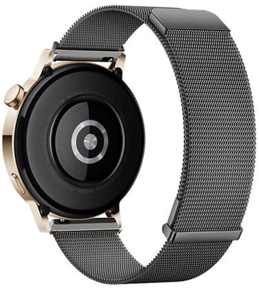 KUWAI Pulseras para Huawei Watch GT3 de 42 mm, malla de metal inoxidable, acero inoxidable, pulsera magnética para Huawei Watch GT 3 42 mm, resistente al sudor, correa de reloj de negocios con Huawei