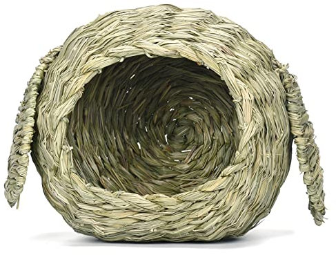 Jaula de paja natural para hámsteres, cabañas para mascotas, nido de paja para conejos, hámsteres, erizos, ratones, cobayas, escondite de hierba