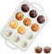 Irayin Moule Mini Muffin 12 Silicone avec Cadre de Renforcement en Métal - Anti-adhésif, Passe au Lave-vaisselle - pour Cupcakes, Tartelette, Pudding