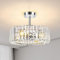FRIDEKO HOME Modern Kristall Deckenleuchte Chrom,4 Flammige Groß Rund Kronleuchter Kristall Lampenschirm Metall Deckenlampe E27 für Schlafzimmer Wohnzimmer Esszimmer Küche Flur,Ø37cm