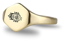 Aztekischer Fisch Siegelring - Individueller Aztekischer Ring - Personalisierter Aztekischer Ring - Antiker Kalligraphie-Ring