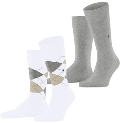 Burlington Herren Socken Everyday Mix Multipack M So Baumwolle gemustert 2 Paar, Weiß White 2000, 40-46