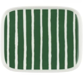 Marimekko Oiva/Piccolo Plate 15x12 cm, 15 x 12 - White, Green