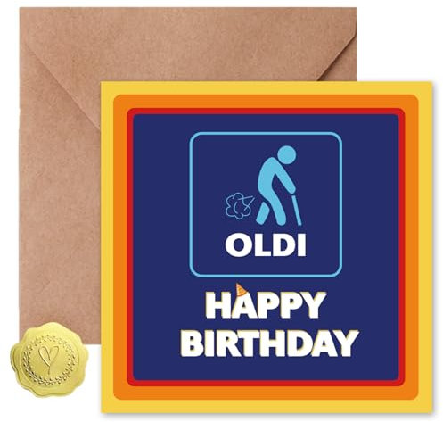 Sugeru Geburtstagskarte - Geburtstagskarte Mann Lustig - Humorvolle Karten Geburtstag mit Krücken - Kommt mit Umschlag - OldI Geburtstagskarten - Geeignet für Brüder, Freunde und Familie