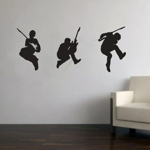 FGJFGGFR Wandaufkleber, Gitarre, Rockband, Musikstudio, Kunstaufkleber, Vinyl, abnehmbare Tapete, Raumdekoration
