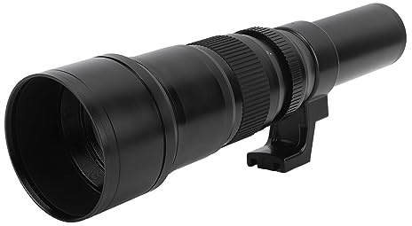 Telephoto Fixed Lens, MC Coating 500mm Alloy and F6.3 Optical Glass Manual Focus Telephoto Lens for EF Mount Lens (Black)
