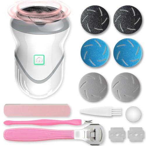 Lima elettrica per piedi per rimuovere calli e scrubber piedi, rimozione della pelle morta per piedi con aspiratore per peli, strumenti per pedicure per piedi, levigatrice esfoliante ricaricabile per