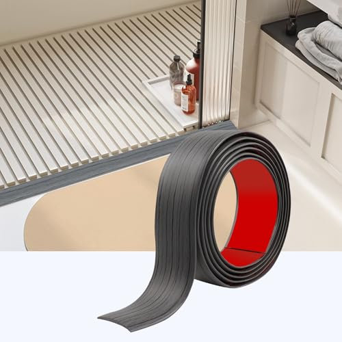 Übergangsprofil Selbstklebend, PVC Bodenleisten Selbstklebend, Türleiste Boden zum Verbinden Von Bodenfugen, Teppichschwellenübergängen, Bodenfliesen (Dunkelgrau, 200cm*4cm)
