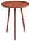 Outsunny Beistelltisch Garten, wetterfester Gartentisch mit erhöhtem Rand, Balkontisch aus Stahl, runder Kaffeetisch 20kg belastbar, Ø40x50H cm, Sofatisch für Outdoor Indoor Balkon Terrasse Rot