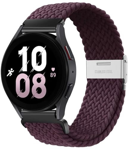 BDNJN Correa de 20 mm 22 mm para Samsung Galaxy Watch 6 5 4 Band 40/44 mm 5Pro Active 2 Gear S3 pulsera elástica trenzada para Huawei GT2/3 /4Pro/5 correas de reloj(Cherry,20mm)
