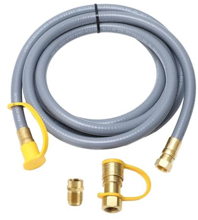 12FT 1/2 Zoll Gas Grill Schlauch mit Quick Connect Fitting, Gummi RV Gasschlauch Verlängerung, für Camping Herd, Feuerstellen, Grills, Raucher, Heizungen