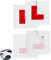 4 PCS L Plates Sticker, Learner Plates, L Plates for Motorcycle, for Car Window, No Fading No Blow off Easy to Move Without Scratching(2 Self-Adhesive L-Tags and 2 Static L-Tags)