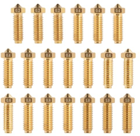 LALAGO 20 Stück Düsen-Set für Anycubic Kobra 2, 3D Drucker Düsen Nozzle Set | 3D Druck Nozzle für Kobra 2 Pro, Kobra 2 Plus, Kobra 2 Max, Kobra 2 Neo (8x0,4mm + 3x0,2mm + 3x0,6mm + 3x0,8mm + 3x1,0mm)
