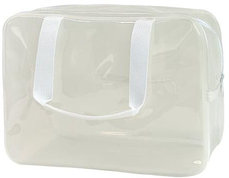 TotePrint Transparente wasserdichte Vinyl-Handtasche Make-up Wasserdicht Schulter Tote Bag 30 * 21 * 13cm (DE-A23014-101-44)
