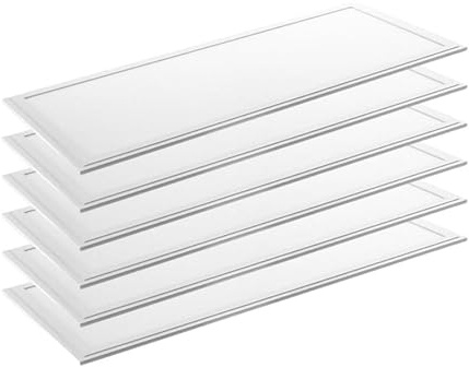 LUXULA 6er Pack LED Panel 120x30cm Backlit, 36W 3600lm, 3000K Warmweiß | flimmerfrei, Rasterleuchte, Einbaupanel für Rasterdecke, Bürolampe inkl. 230V Netzteil, Deckenleuchte
