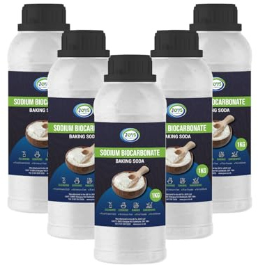 JOVS Baking Soda for Cooking 5x 1kg | Pure Sodium Bicarbonate of Soda for Cleaning, Baking, Odour Removal, Bath Bombs & Teeth Whitening.