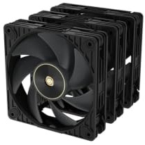 ASUS ProArt PF120 PWM Black Gehäuselüfter 3er-Set | Schwarz | 28mm Rahmen, 3-phasiger, 6-pol Motor, PWM-Steuerung, CNC-gefrästes Messing-Lagergehäuse, Patentierte Daisy-Chain-Anschlüsse