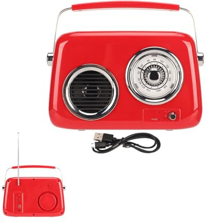 Hominas Retro Radio mit Bluetooth 5.0 Radios Portable FM Nostalgie Kleines Radios Küchenradio mit 1500mAh Akku Unterstützt USB/FM/Aux Funktion für Haus Outdoor