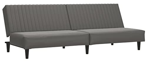 Lumanois Schlafsofa 2-Sitzer Grau Kunstleder,23.9kg,375949