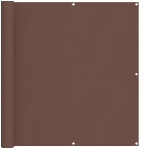 vidaXL Balkonsichtschutz Braun 110 x 300 cm Oxford-Stoff, Balkonschattierungslösung, moderner gestreifter Schirm, UV-beständig, wasserfest, idealer Sonnenschutz für Außenbereiche