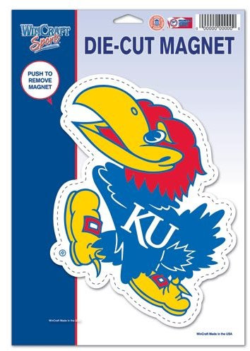 Wincraft 64954011 NCAA University of Kansas Logo-Magnet, klein, Schwarz