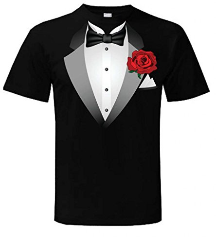 Tuxedo T Shirt, Fancy Dress or Funny Stag Do T-Shirt (XL)