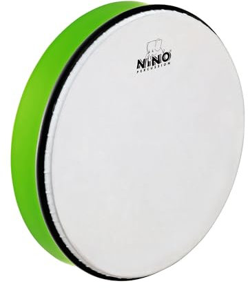 Nino Percussion Hand Drum Instrument - Sehr Große Handtrommel für Kinder ab 5 Jahren - Durchmesser 12 Zoll (ca. 30,5 cm) - Kunststoff, Grün (NINO6GG)