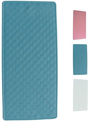 MSV 140203 Duschmatte Badematte Badewannenmatte Badewanneneinlage antibakteriell rutschfest mit Saugnäpfen - ca. 35 x 75 cm - Blau