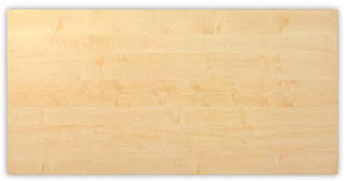 bümö Tischplatte 200x100 cm in Ahorn, Schreibtischplatte aus Holz, Holzplatte, Spanplatte kratzfest beschichtet, ABS-Kante, 120 kg Tragkraft für DIY Homeoffice Schreibtisch & mehr