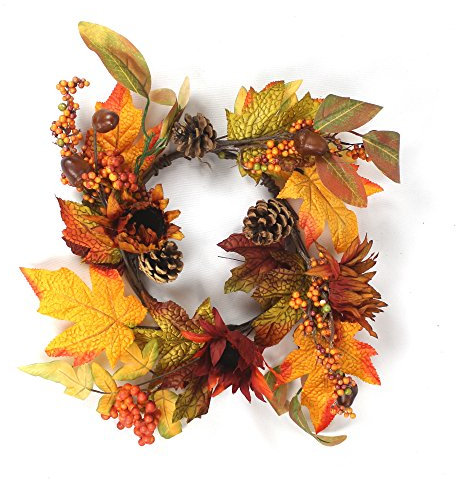 DECOLINE Herbst Kranz Ø 30cm x 11cm künstlich Türkranz Tischkranz