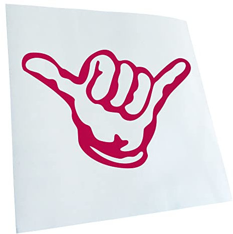 Kiwistar - Autoaufkleber - Pink - 15,5x10cm Hang loose - Alles locker - Shaka - Heckscheibe Auto Aufkleber wetterfest für Kfz LKW Mofa Truck - Sticker außen selbstklebend Tuning Zubehör für Fenster