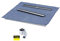 VBChome Duschelement 100x100x5/10,5cm Duschboard 4-seitiges Gefälle Extra Flach Befliesbar Duschrinne 8cm Abdeckung STEEL Ablauf BASE S4