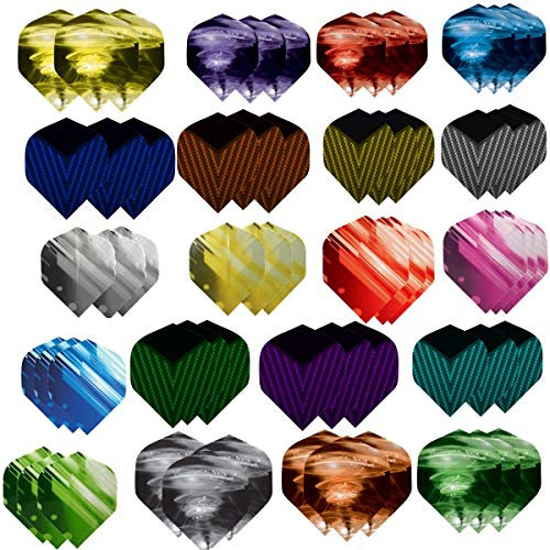 Dart Flights, 60 Stück Dartflys Standard Dartpfeile Flights für Steel und Soft Dartpfeile FBY2