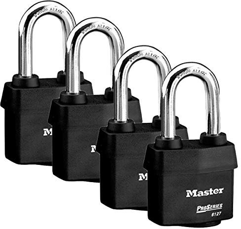 Master Lock - Quatre (4) cadenas haute sécurité série Pro 6127NKALH-4 avec technologie BumpStop