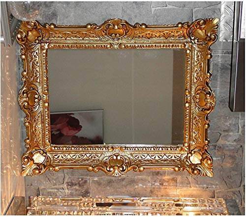 Lnxp Wandspiegel Rahmenspiegel Barockspiegel Spiegel In Gold 56x46 cm Renaissance Opulenter Prachtvoller Nostalgie Antik Barock Repro Barockstil 50SP