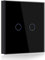 BSEED Touch Light Switch 2 Gang 1 Way, Tempered Glass Panel Light Switches with LED Indicator,Black Touch Sensitive Light Switch-No Neutral Wire