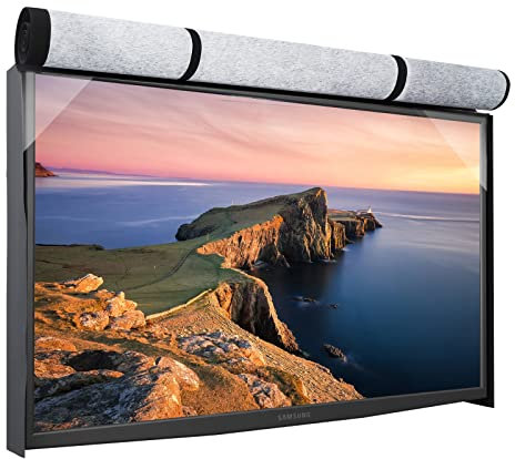 Geniff Outdoor TV Cover Waterproof with front flap for 65 inch TV, 600D Oxford Fabric Dustproof Weatherproof Outside TV Protectors with Remote Control Pocket Bottom Cover (Black)