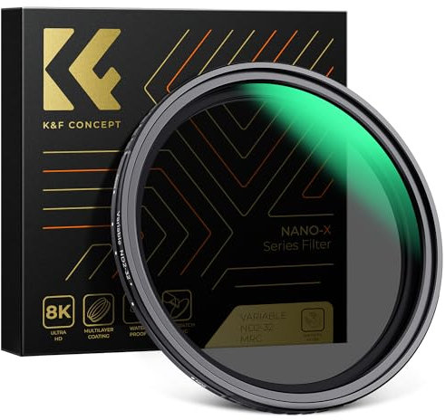 K&F Concept ND Filter 82mm Magnetischer Variabler Graufilter ND2-32 (1-5 Stop) Neutral Graufilter mit Magnetischer Objektivadapter,Nano-Xcel Serie