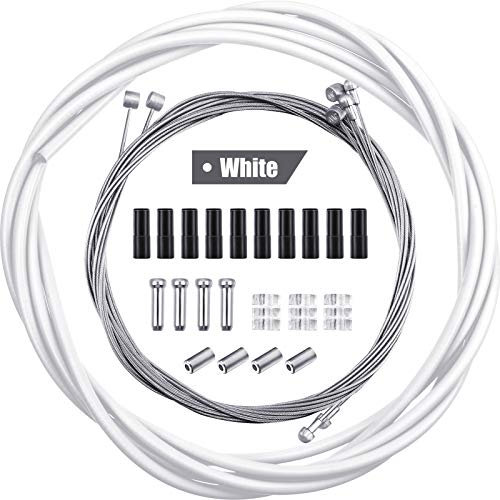 4 Pièces Kit de Boîtier de Câble de Frein Intérieur Universel pour Vélo Remplacement de Câble de Frein de Vélo pour Vélo de Montagne Vélo de Route (Blanc)