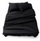 Blumtal Completo lenzuola matrimoniali 3pz - completo letto matrimoniale certificato OEKO-TEX - lenzuolo con angoli 180x200x30cm + lenzuolo 280x275cm + federa cuscino 50x80cm in microfibra - in nero