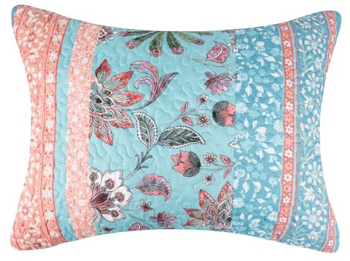 Greenland Home Barefoot Bungalow Audrey Sham, King 50,8 x 91,4 cm, Türkis